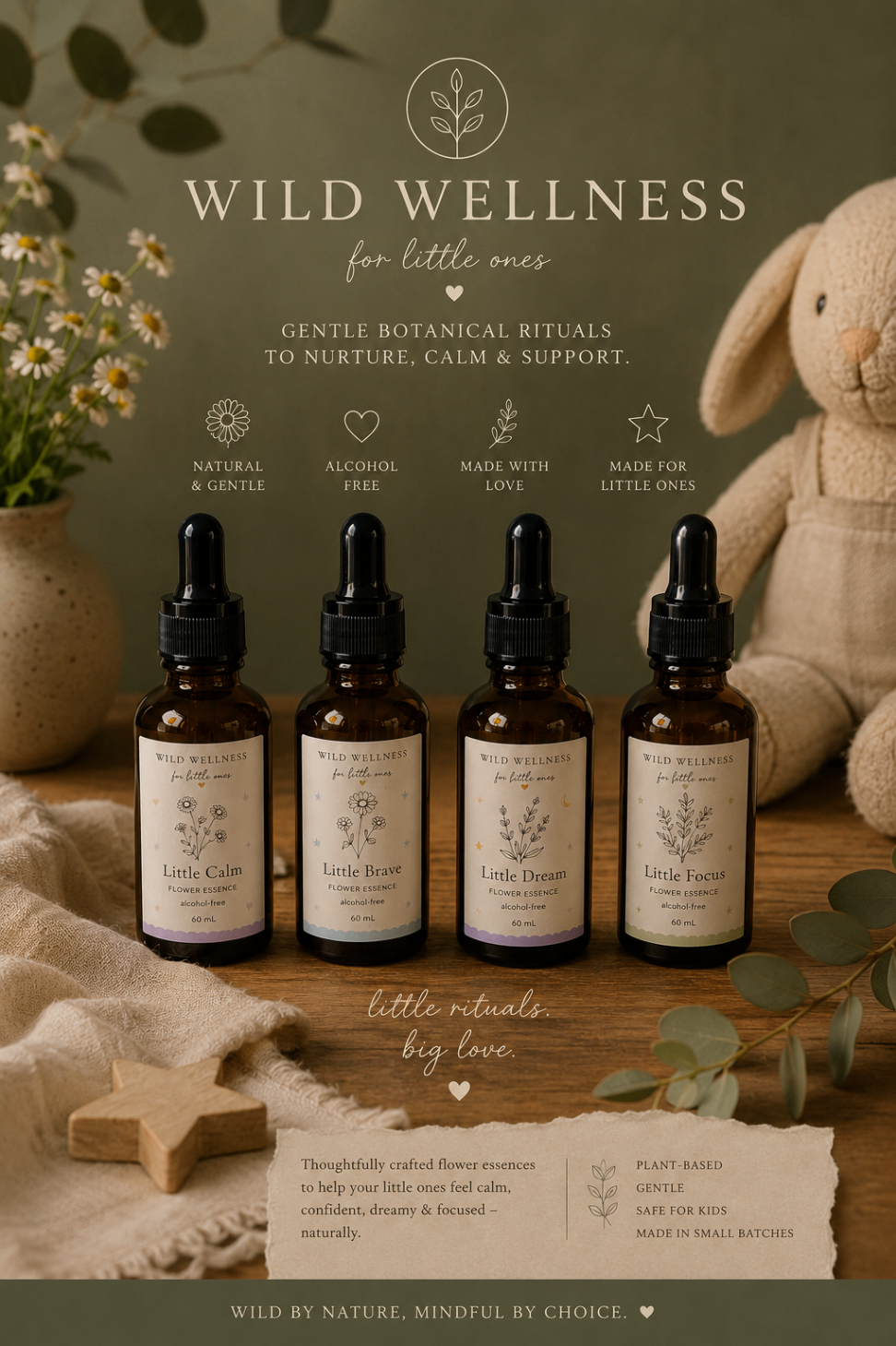 Wild Wellness for little ones — gentle alcohol-free flower essences to nurture, calm and support