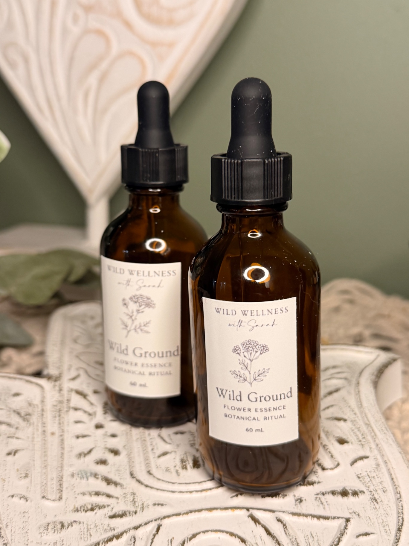 Wild Ground flower essence in amber glass dropper bottle