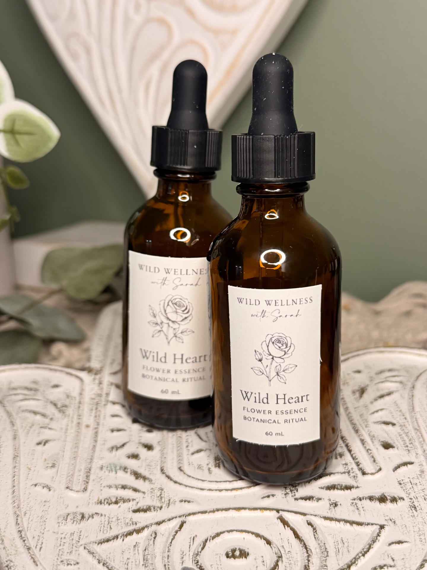 Wild Heart flower essence in amber glass dropper bottle