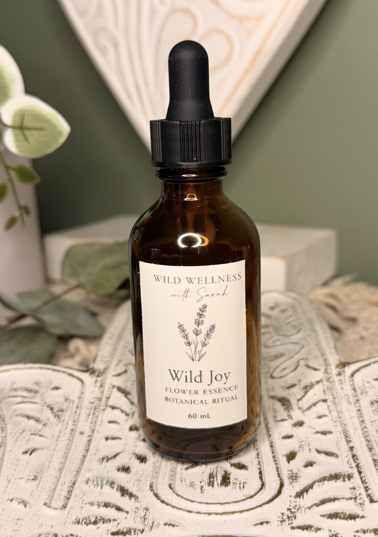 Wild Joy flower essence in amber glass dropper bottle